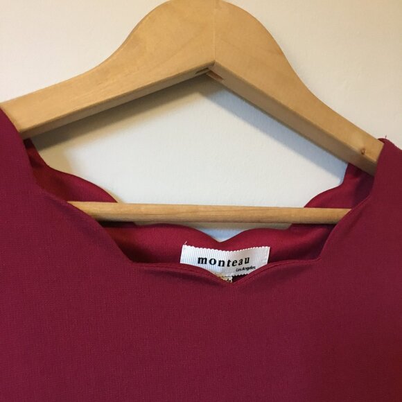 Ruby Red Fit & Flare Scallop Collar Sleeveless Dress - Picture 7 of 14